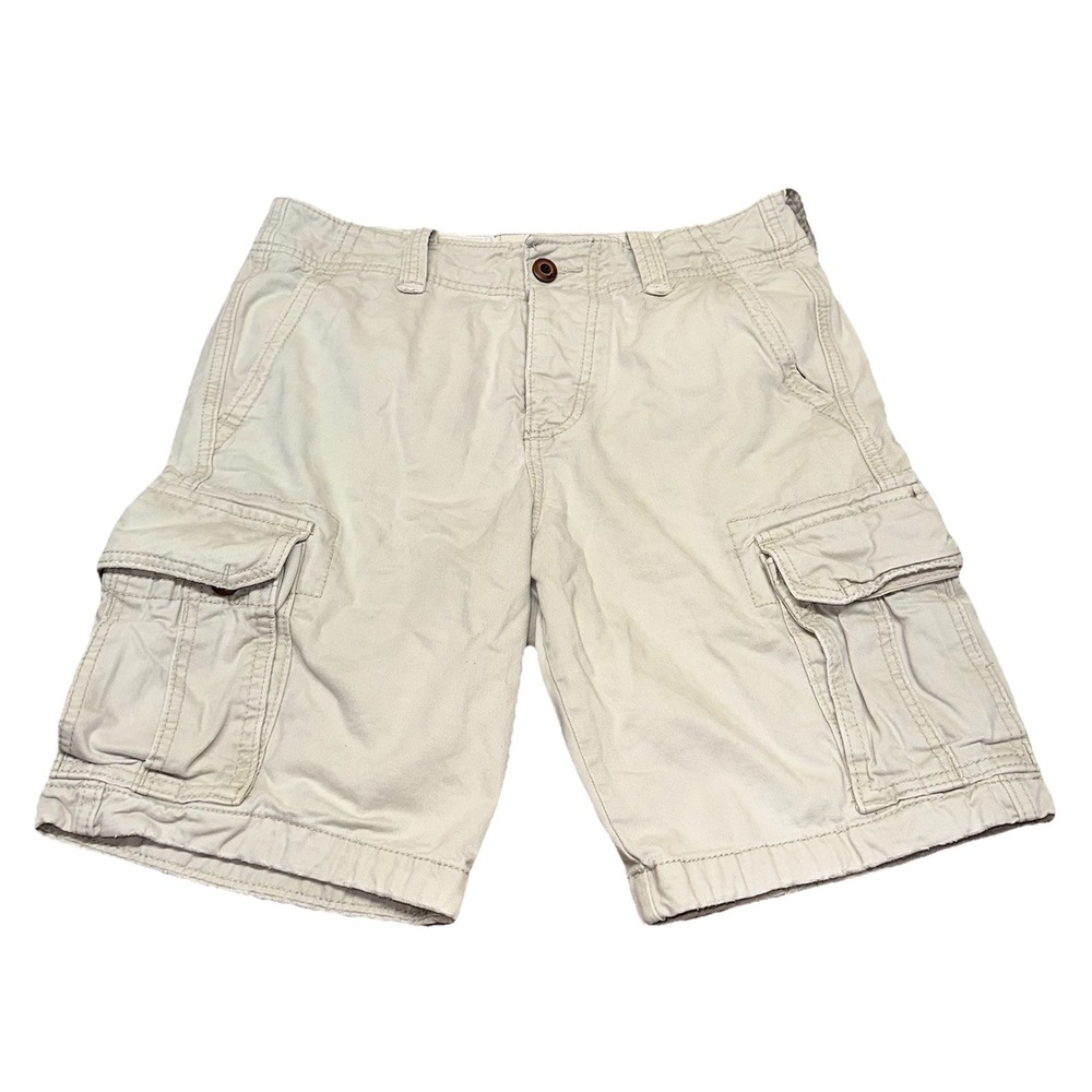 Vintage Hollister Cargo Shorts Brown Khaki Heavyweight 4-Button Fly Men's 30